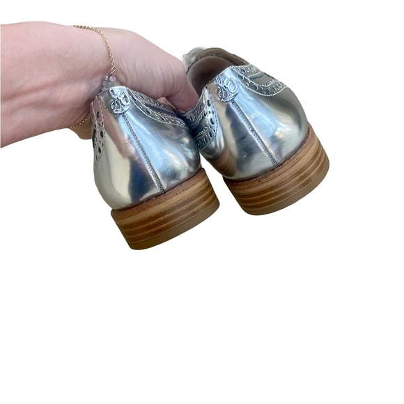 Sam Edelman Silver Jerome Oxford Sneaker Lace Shoes Size 10 - Picture 8 of 9